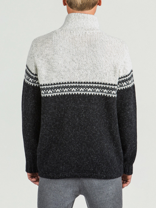 Wool sweater with minimalist ornament - WOOL HOUSE