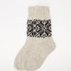 Knitted natural wool socks