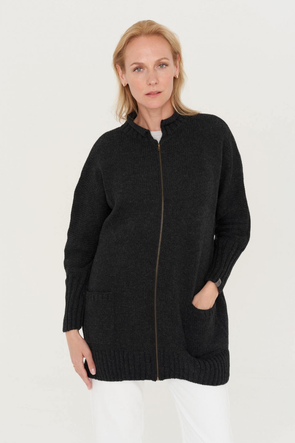 black wool poncho