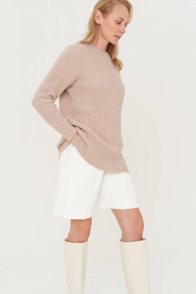 natural wool pullover in beige