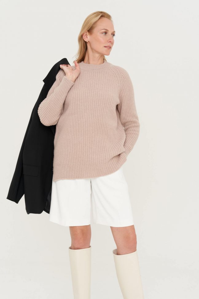 natural wool pullover in beige