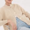 natural wool buttoned hand knitted sweater