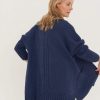 mėlynas merino vilnos megztinis