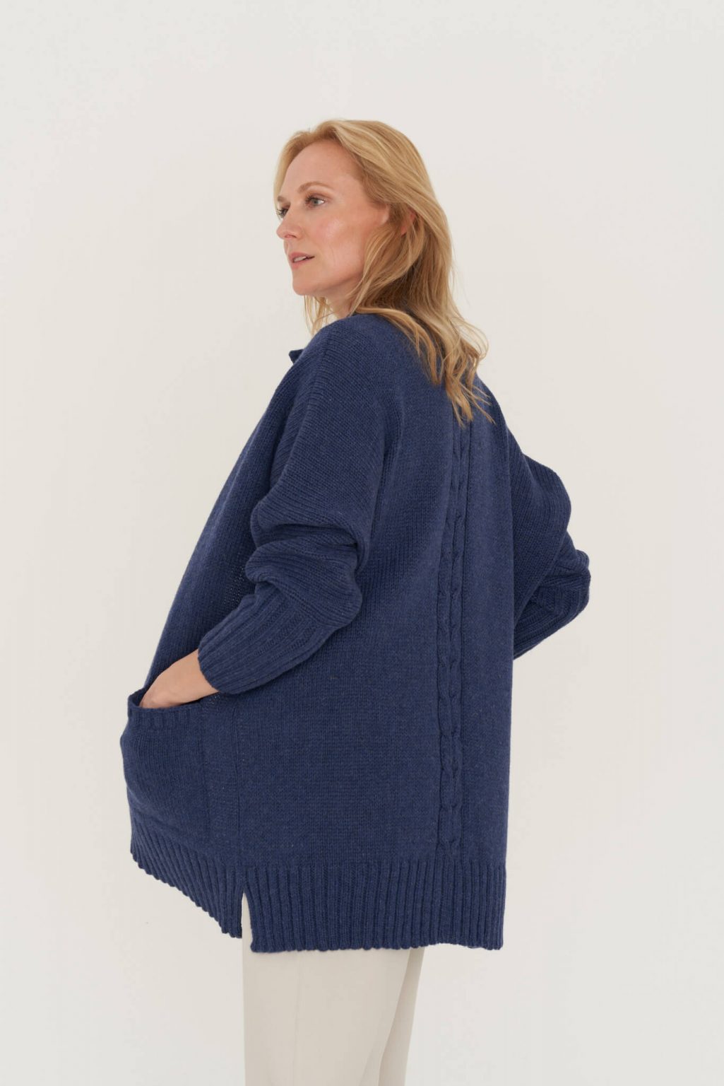natural merino jumper with zipper