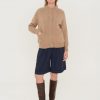 warm pure wool buttoned hand knitted sweater