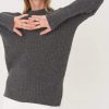 pilkas merino megztinis