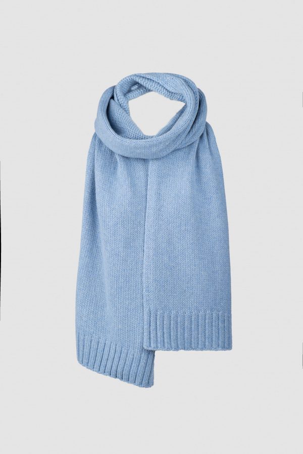 CASHMERE & MERINO WOOL SCARF LUNA - Sky blue
