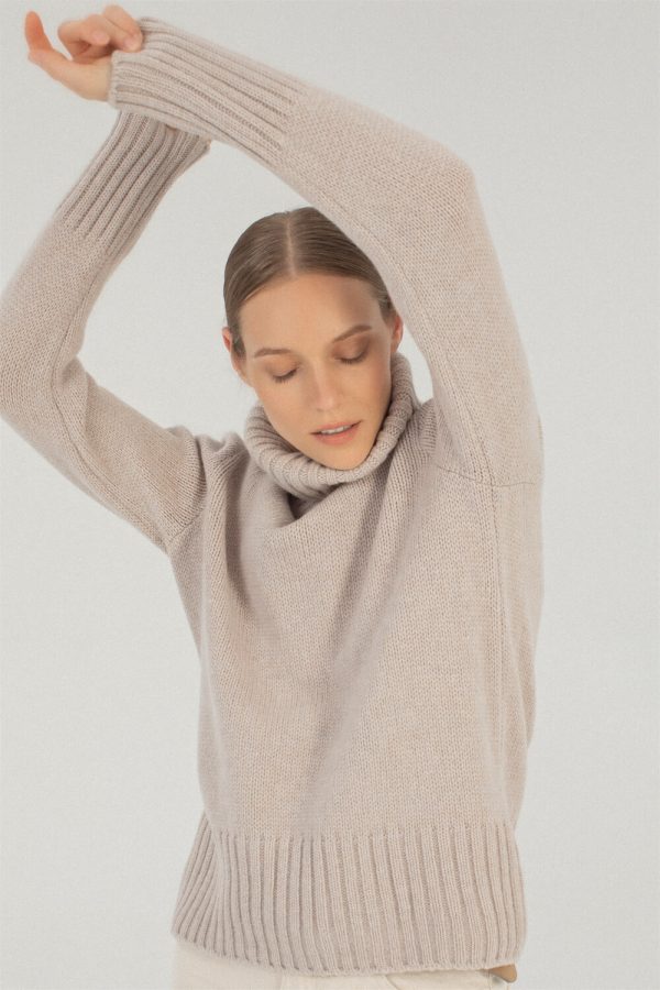 beige merino pullover