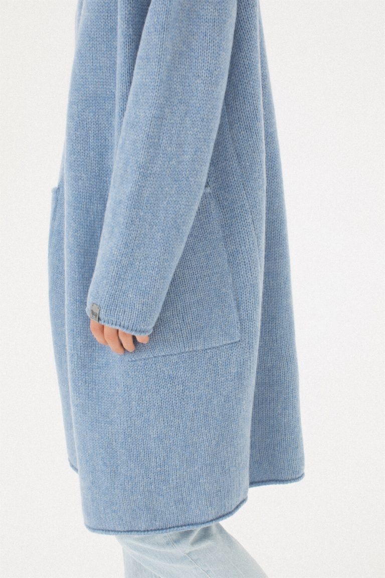 light blue merino cardigan