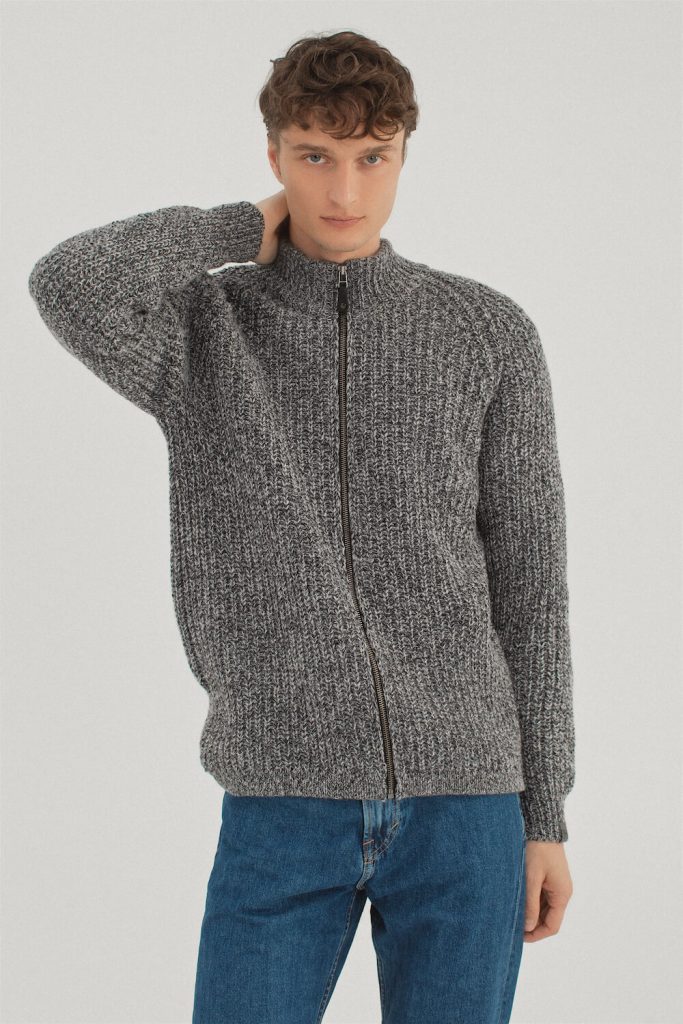 merino vilnos megztinis su užtrauktuku