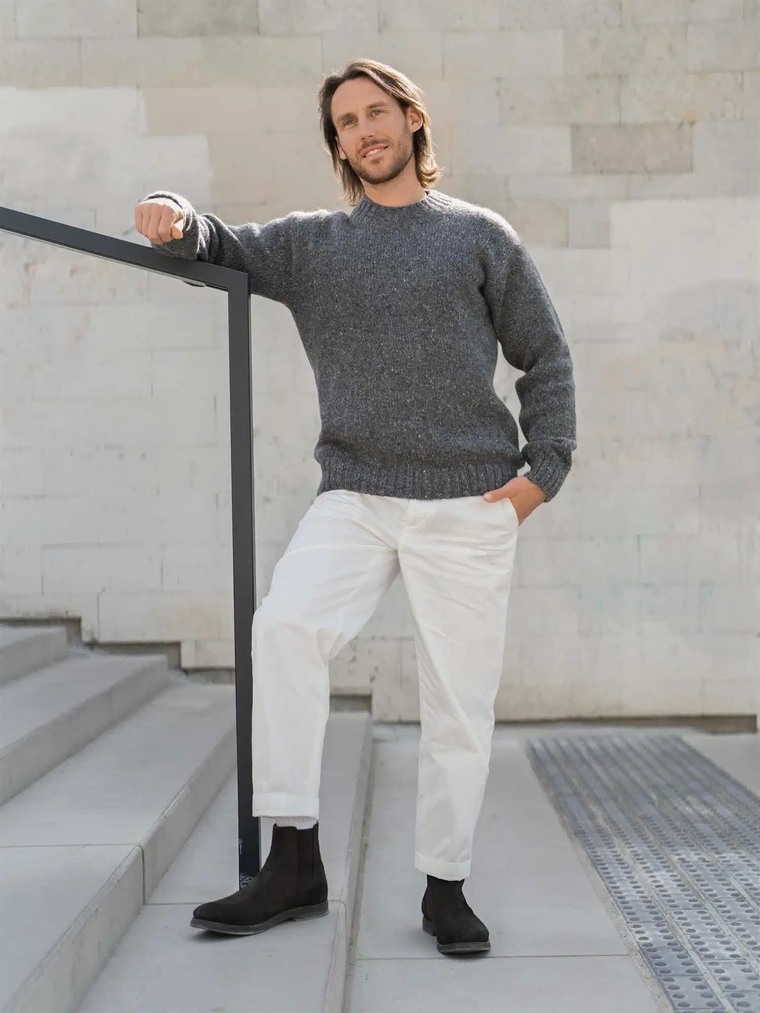 MOHAIR & MERINO TWEED SWEATER HENRY