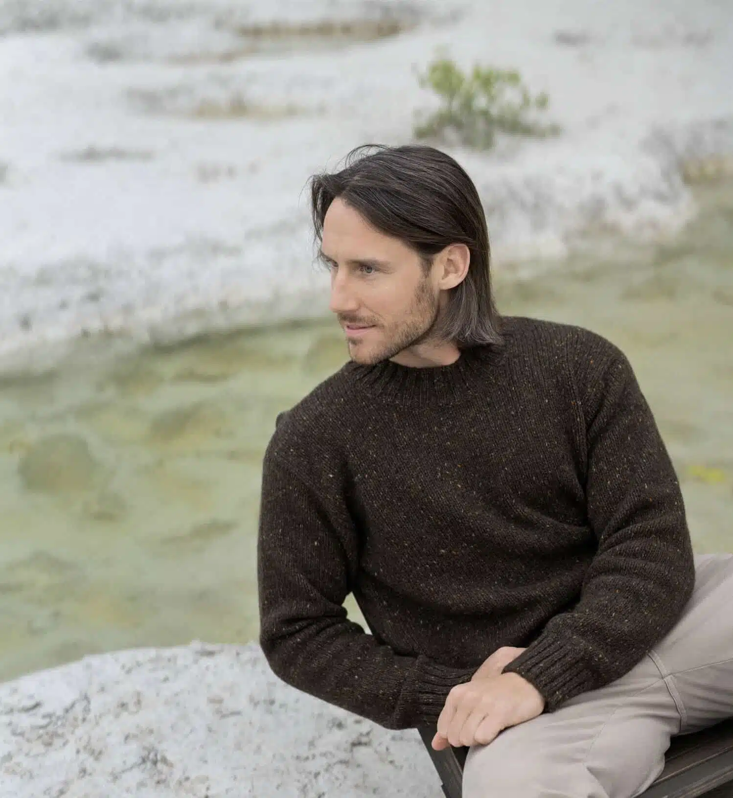 MOHAIR & MERINO TWEED SWEATER HENRY