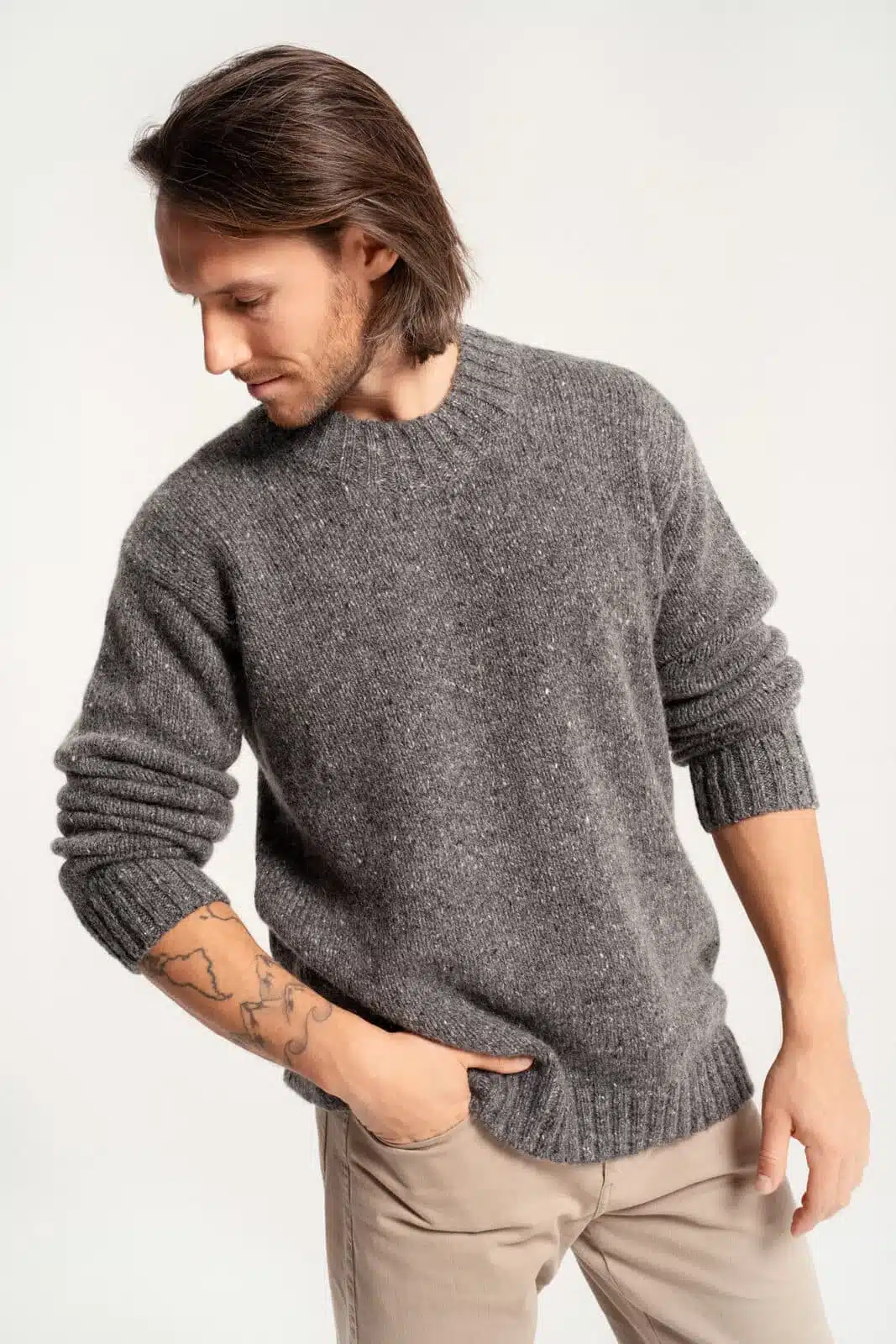MOHAIR & MERINO TWEED SWEATER HENRY