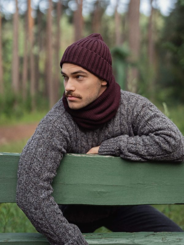 Cashmere and merino wool beanie
