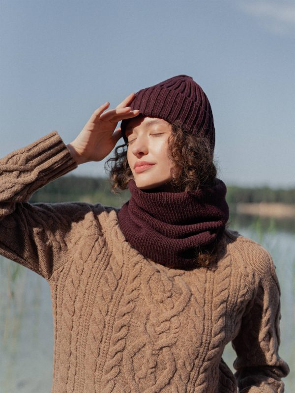 Cashmere and merino wool beanie