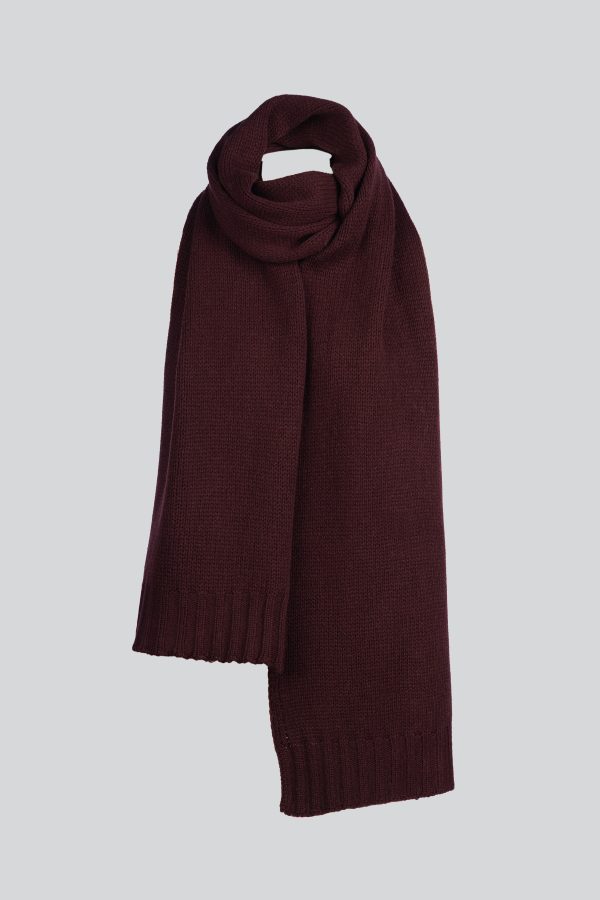 CASHMERE & MERINO WOOL SCARF LUNA - Burgundy