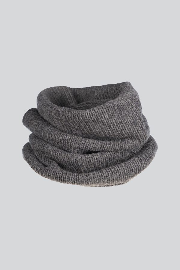 CASHMERE & MERINO WOOL NECK WARMER LUNA - Natural grey