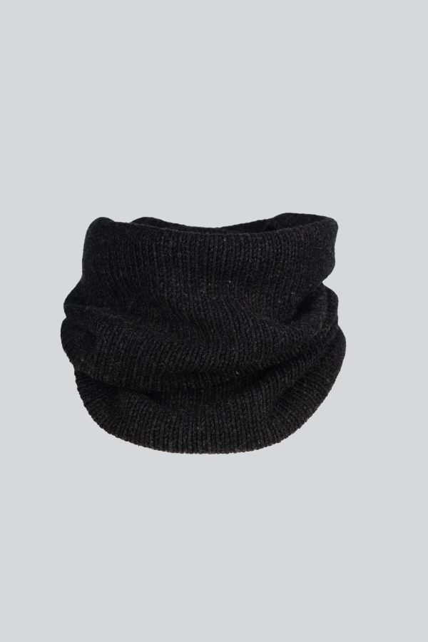 CASHMERE & MERINO WOOL NECK WARMER AURA - Black melange