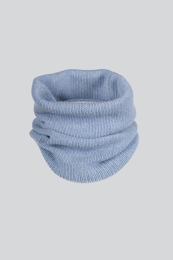 CASHMERE & MERINO WOOL NECK WARMER LUNA - light blue