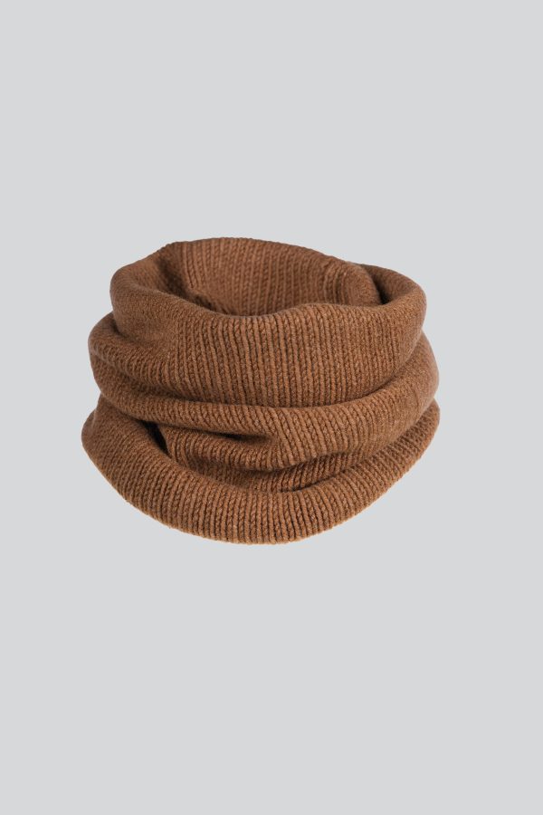CASHMERE & MERINO WOOL NECK WARMER LUNA - Tabacco