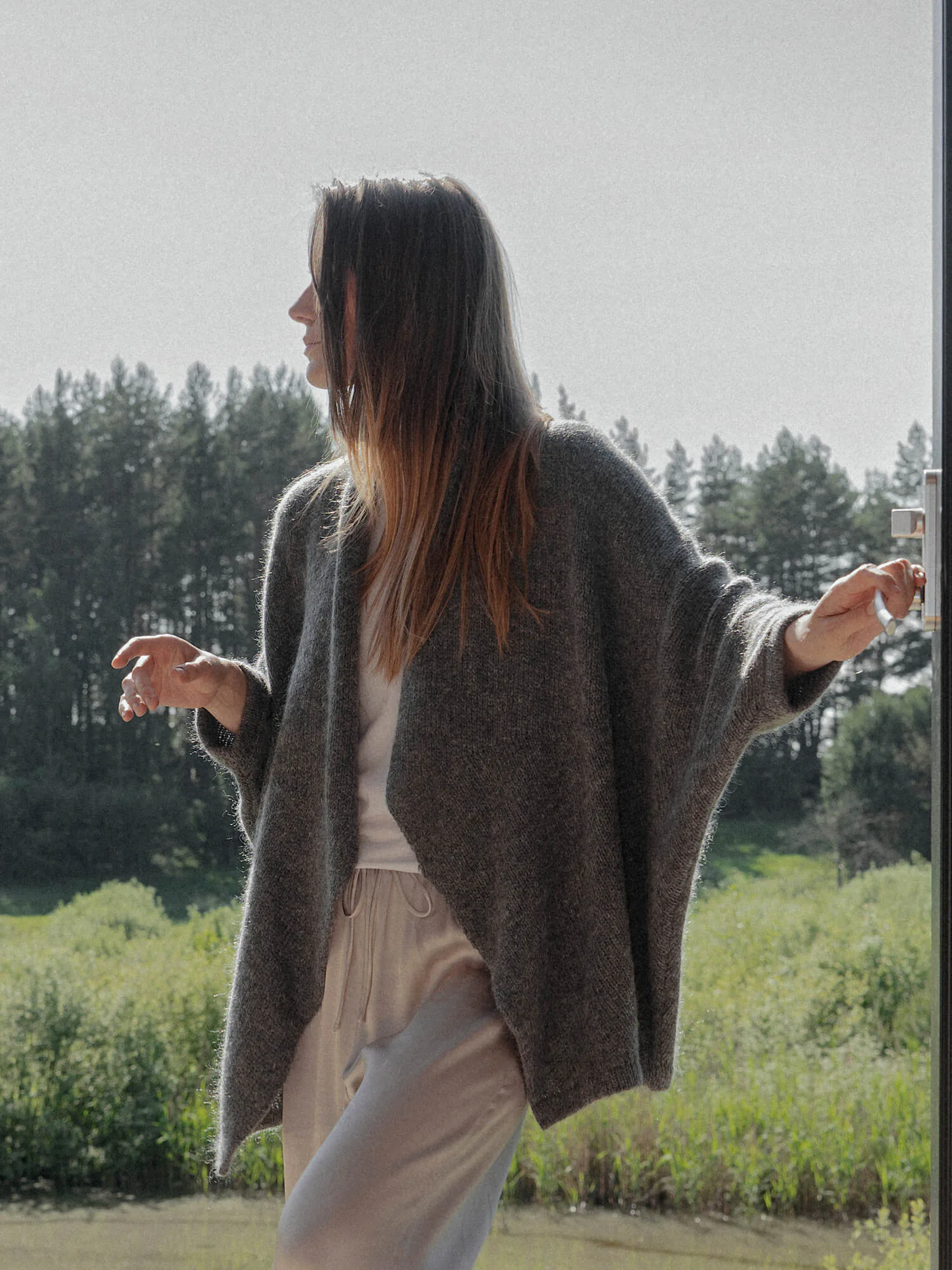 PONCHO MIGLA AUS MOHAIR UND MERINOWOLLE