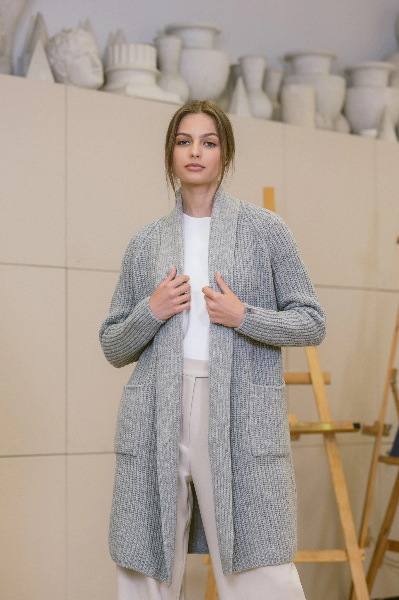 STRICKJACKE TEKMĖ AUS KASCHMIR UND MERINOWOLLE