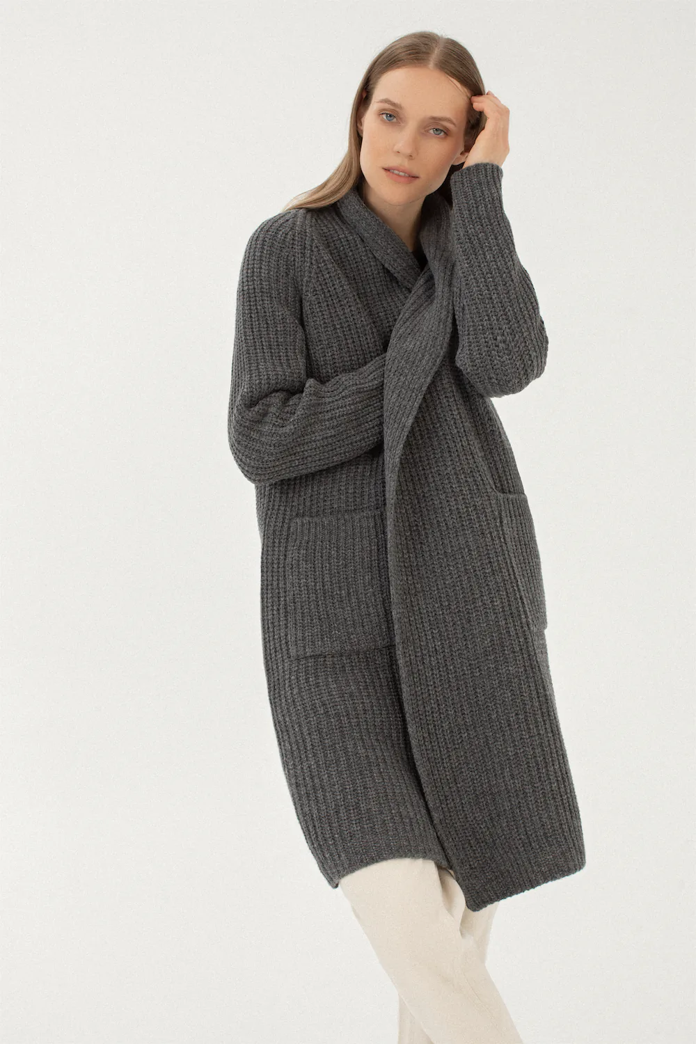 STRICKJACKE TEKMĖ AUS KASCHMIR UND MERINOWOLLE