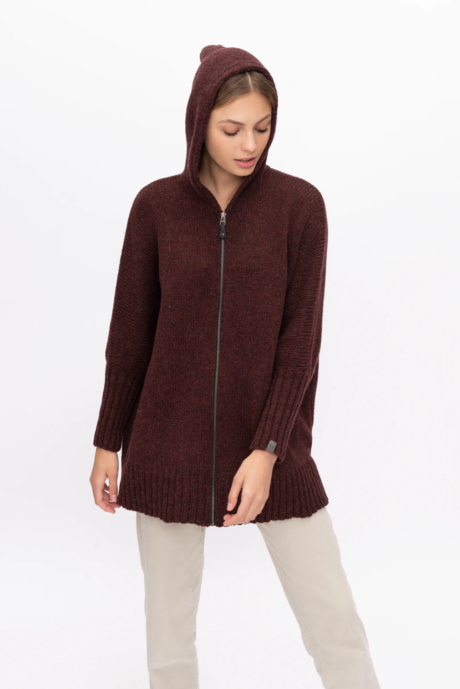 KAPUZENSTRICKJACKE INDIANA AUS MERINOWOLLE