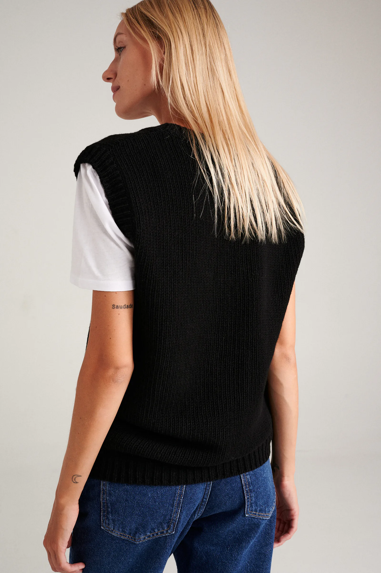 CASHMERE & MERINO WOOL VEST ANNE