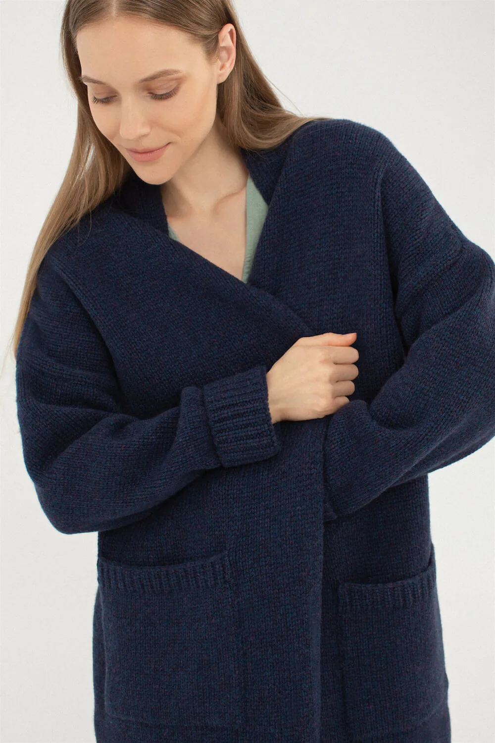bue cashmere merino cardigan
