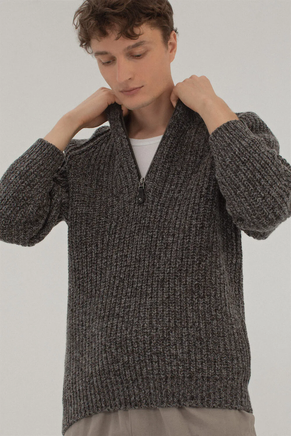 hand knit men merino jumper