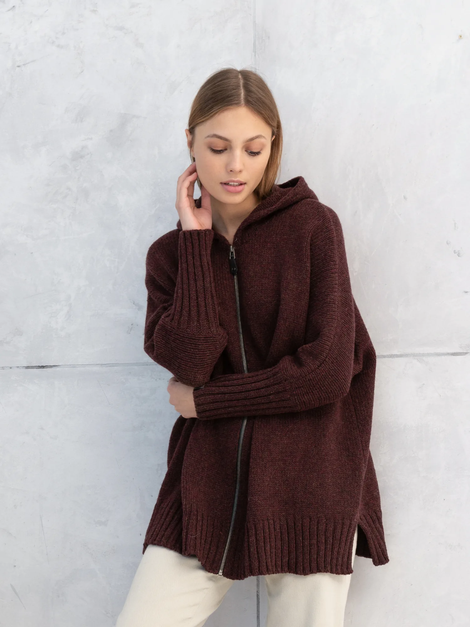 KAPUZENSTRICKJACKE INDIANA AUS MERINOWOLLE