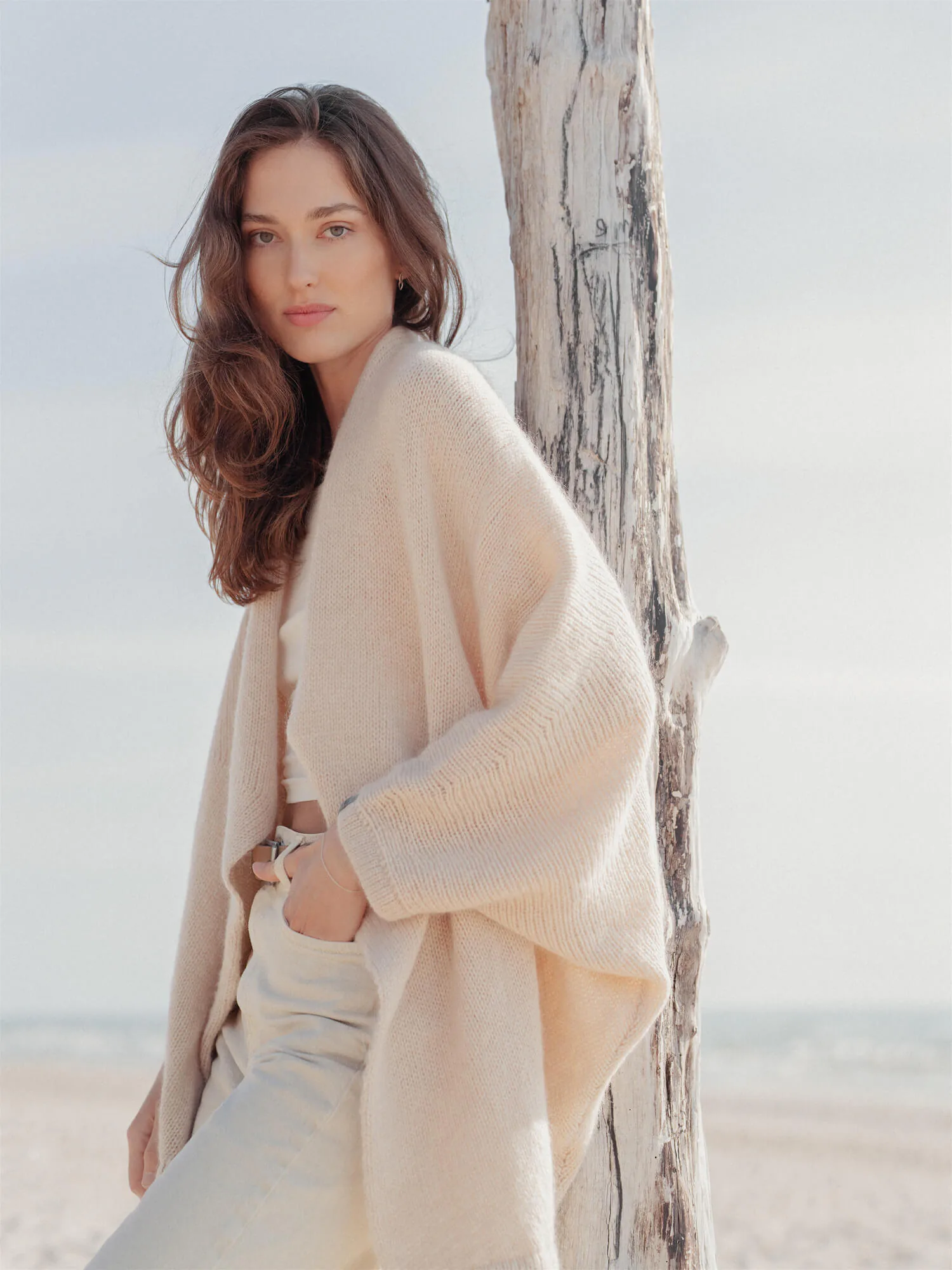 PONCHO MIGLA AUS MOHAIR UND MERINOWOLLE