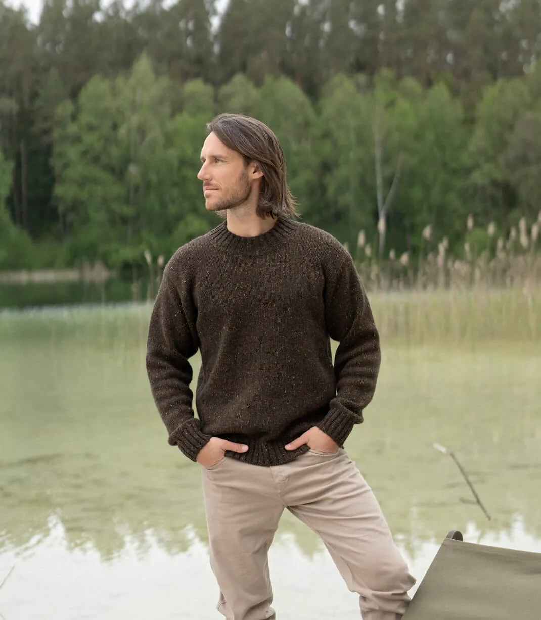 TWEED-PULLOVER HENRY AUS MOHAIR UND MERINOWOLLE