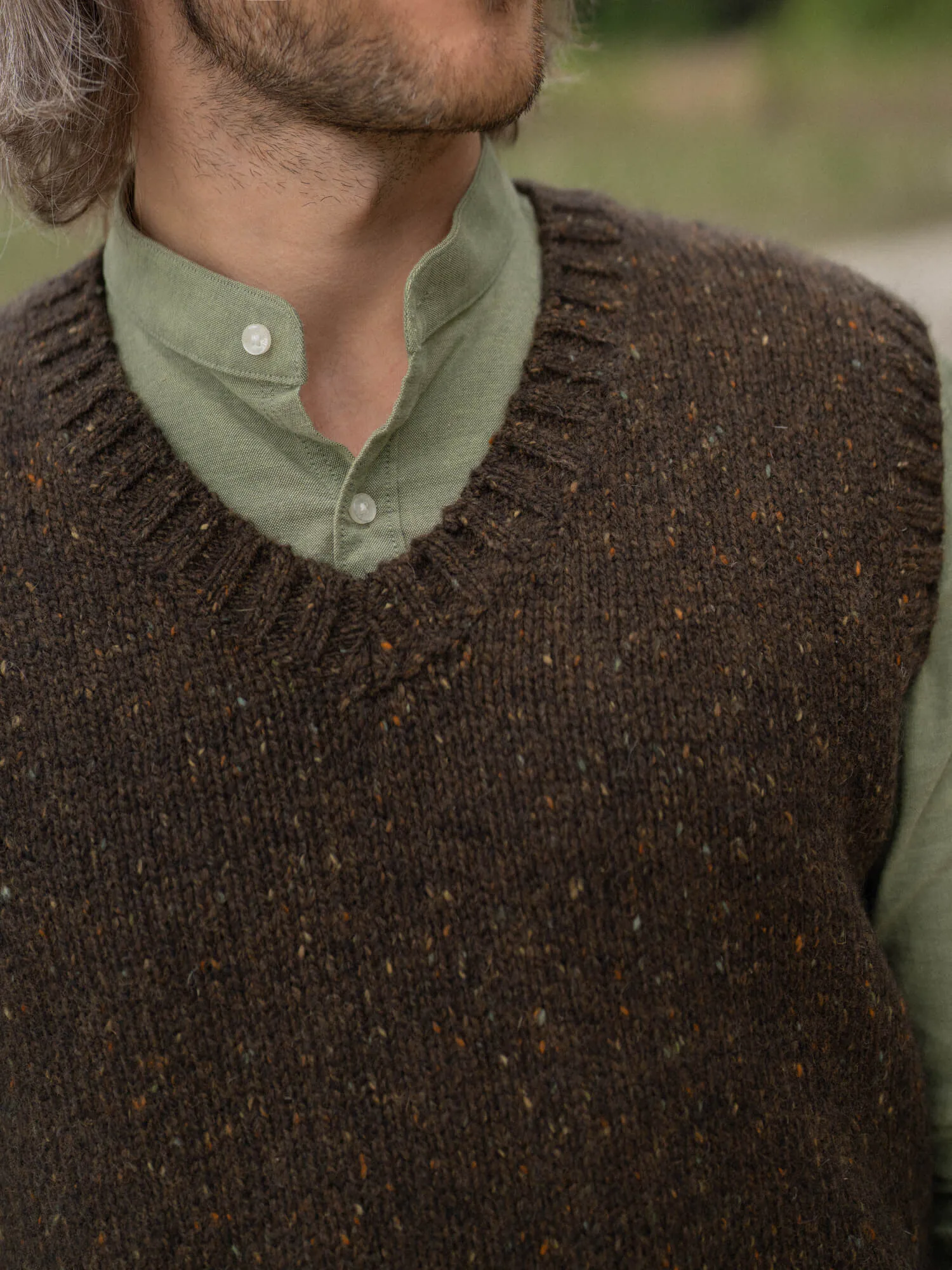 TWEED-WESTE ADAM AUS MOHAIR UND MERINOWOLLE
