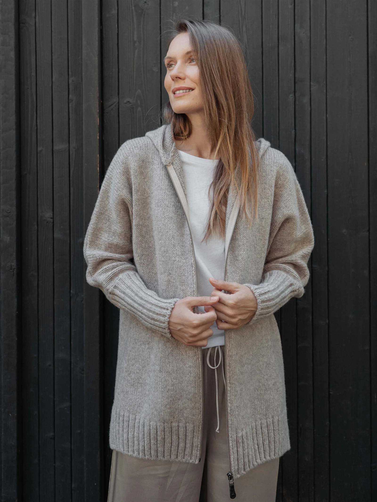 KAPUZENSTRICKJACKE INDIANA AUS MERINOWOLLE
