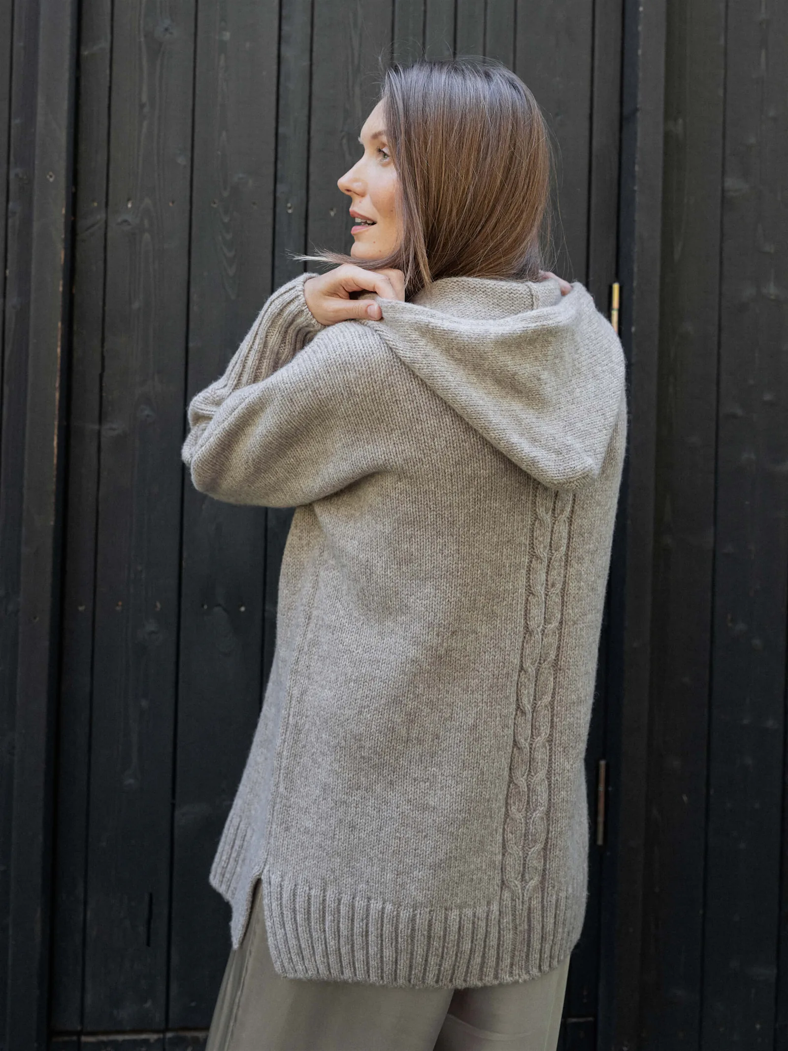 KAPUZENSTRICKJACKE INDIANA AUS MERINOWOLLE