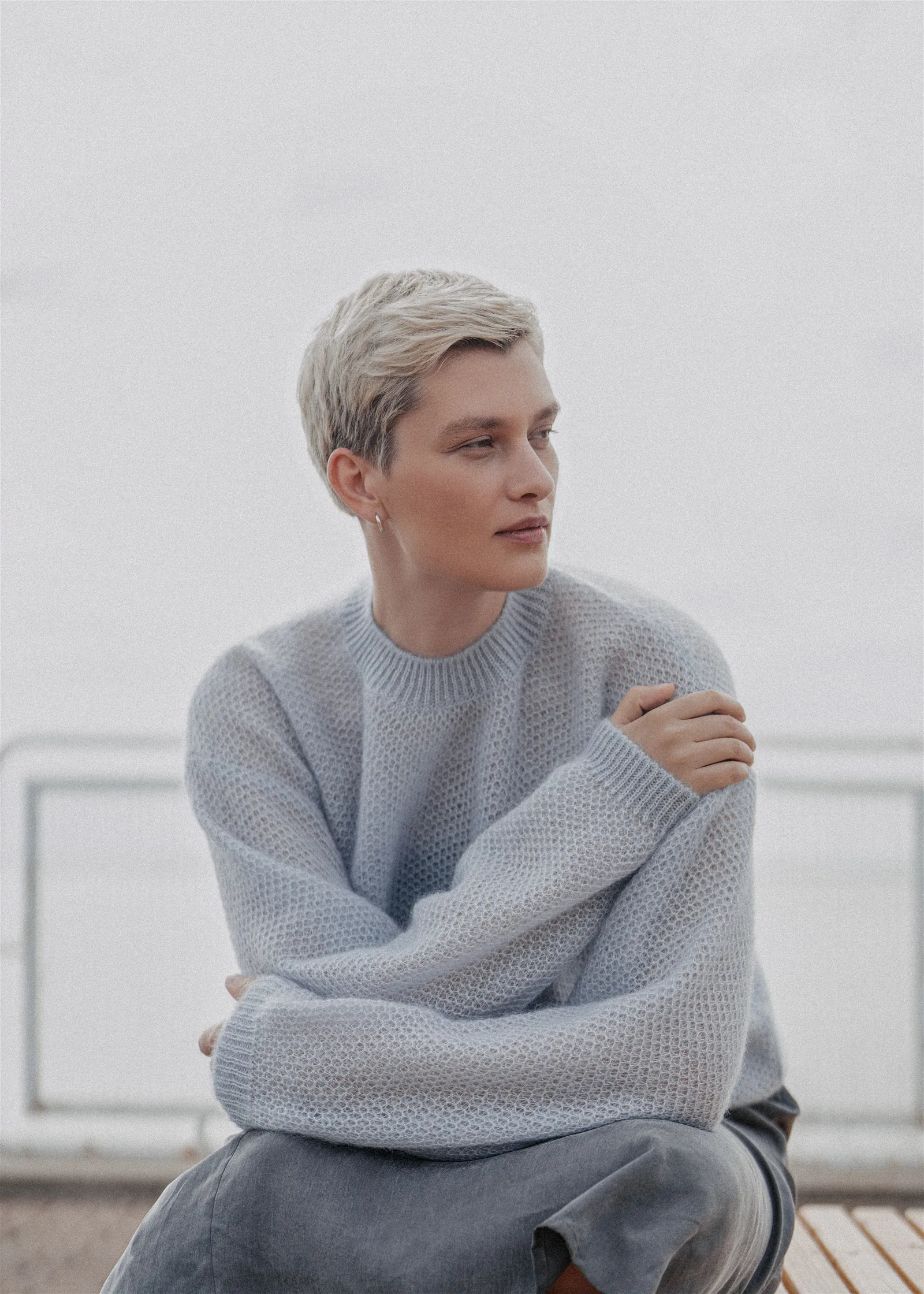 PULLOVER VĖSA AUS SEIDE UND MOHAIR