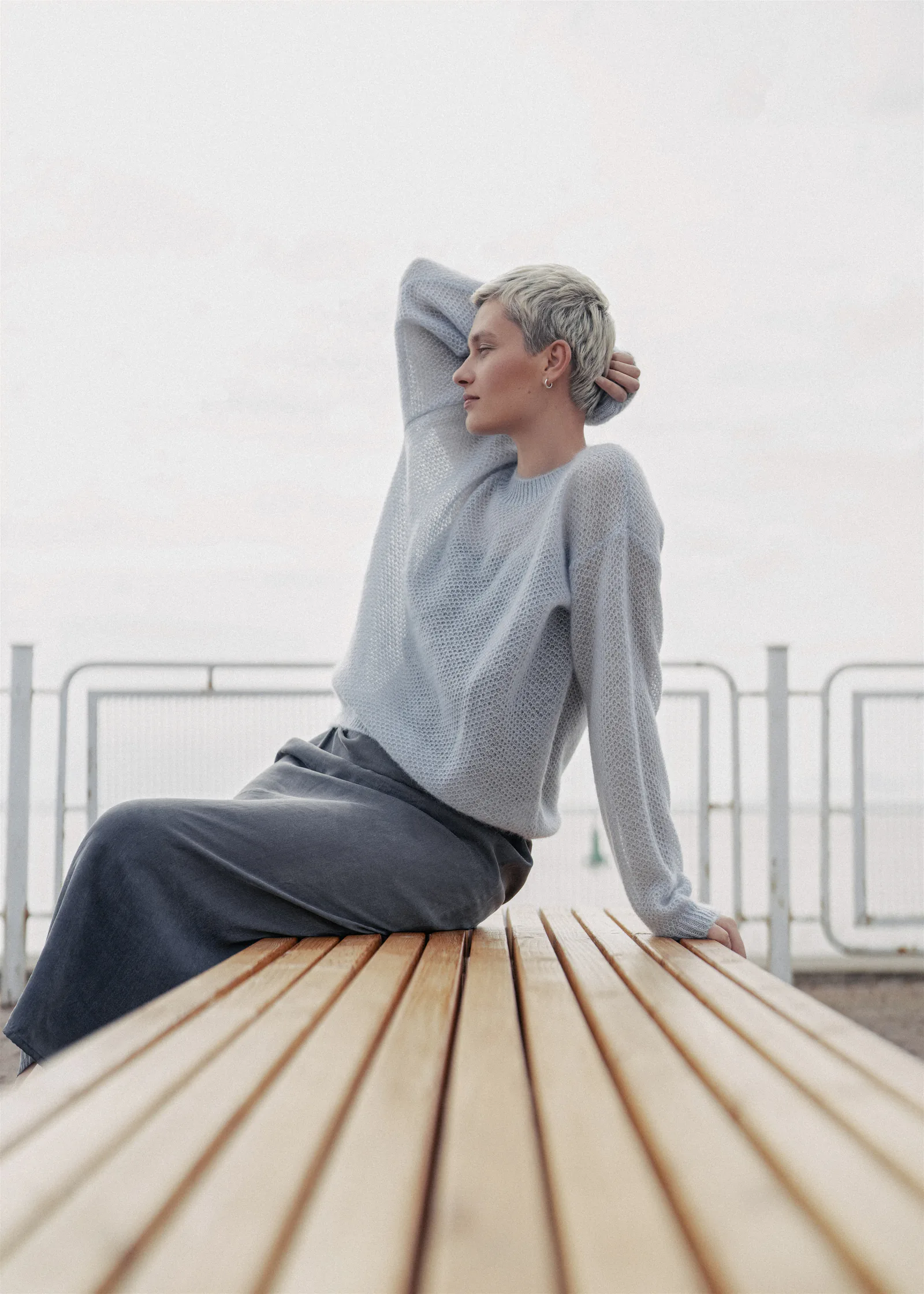 PULLOVER VĖSA AUS SEIDE UND MOHAIR